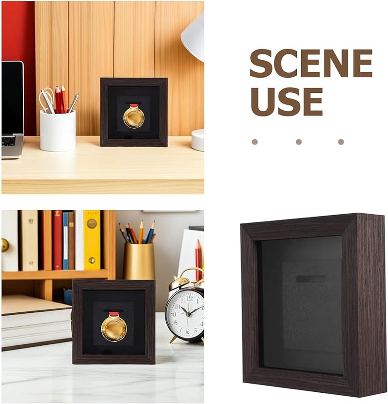 حامل ميدالية خشبي صندوق الظل 16 8x15 7x4 5 سم للشارات ورق سباق الماراثون الجوائز ديكور الحائط - Image 3